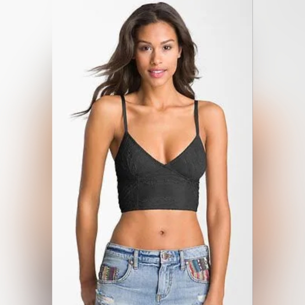 Lace Bralette Black Adjustable Straps Sexy Crop Top Party‎ Clubwear